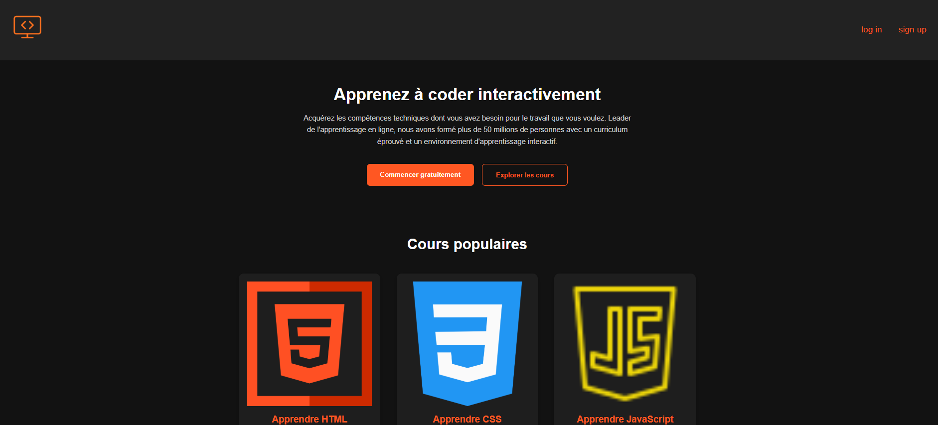 Capture du site avec CSS